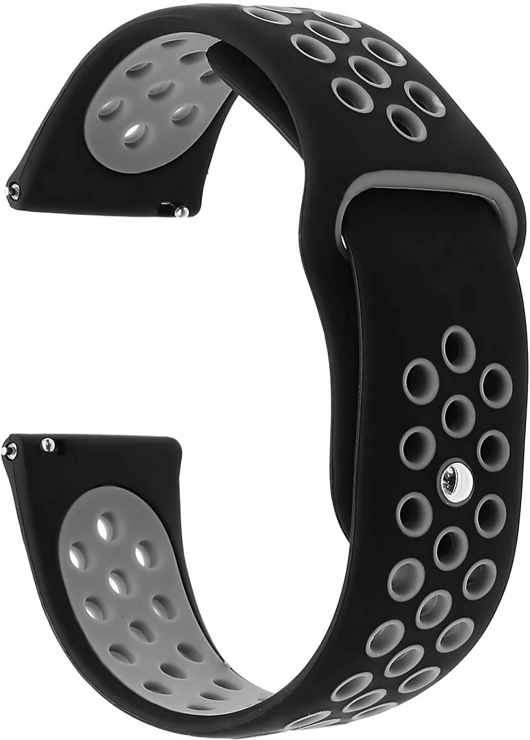 22mm Silicone Sport Watch Strap – Black Grey