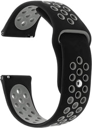 22mm Silicone Sport Watch Strap – Black Grey