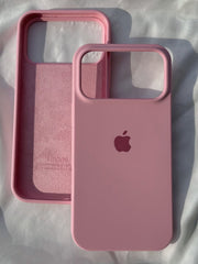 iPhone 18 Pro Max silicone case with logo – Rose Gold