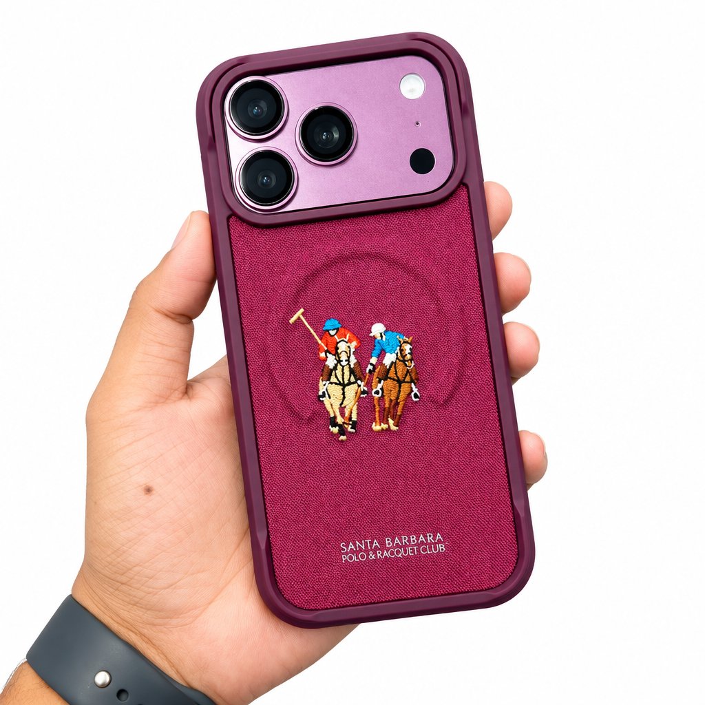 iPhone 18 Pro Max Santa Barbara Polo Racquet Club Yolanda Series MagSafe Case – Burgundy