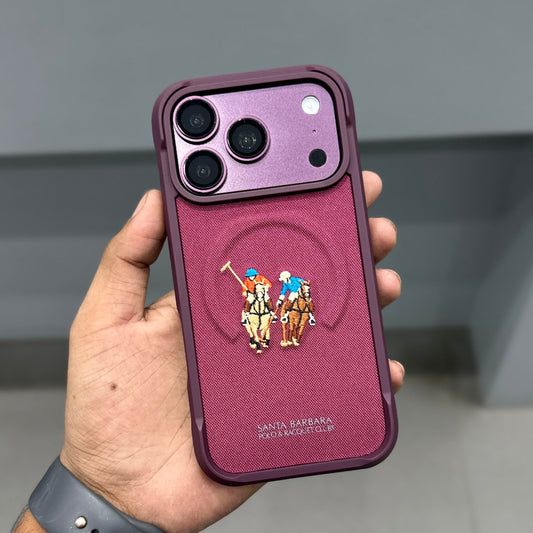 iPhone 18 Pro Max Santa Barbara Polo Racquet Club Yolanda Series MagSafe Case – Burgundy