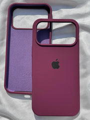 iPhone 18 Pro Max silicone case with logo – Maroon