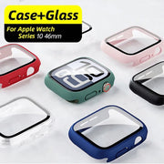 Hard Case Compatible with Apple Watch Series 10 46mm (2024) with 9H Tempered Glass Screen Protector – 360° Shockproof & Anti-Scratch Cover