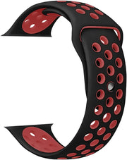 22mm Silicone Sport Watch Strap – Black Red