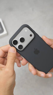 iPhone 18 Pro Max silicone case with logo – Midnight Black