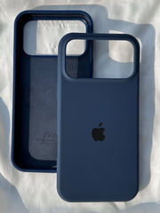 iPhone 18 Pro Max silicone case with logo – Dark Blue