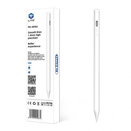 LITO T3 Universal Stylus Pencil - USB-C Rechargeable Touchscreen Pen for iPad and Tablets
