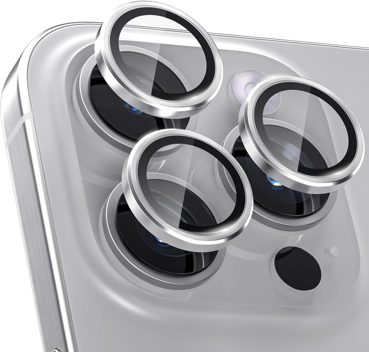 iPhone 16 Pro Max/16 Pro Camera Ring Lens Protector (Natural Titanium) | Aluminum Alloy Camera Lens Guard