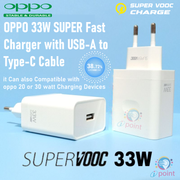 Oppo 33watt Super Vooc Charger
33watt Shoe with Usb to type C cable Show SUPERVOOC option & Ultra Fast Charging 
in Oppo , Realme and One Plus mobile