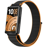 Braided nylon loop strap for Huawei Band 11 / 11 Pro – Black & Orange