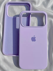 iPhone 18 Pro Max silicone case with logo – Lavender