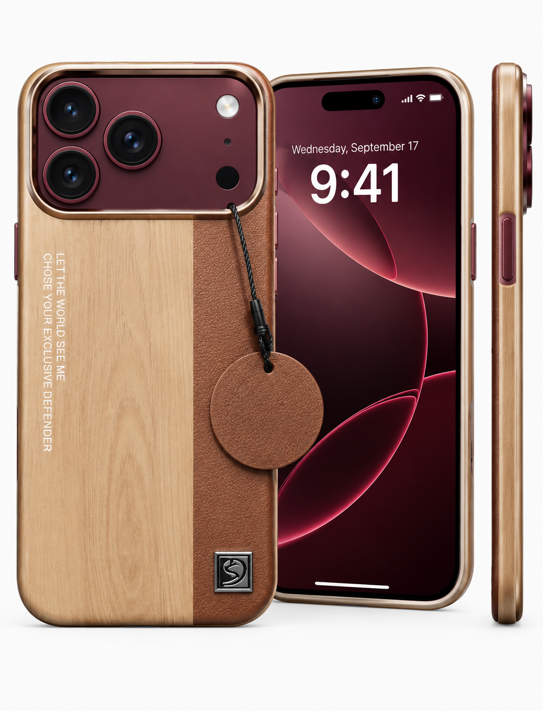 Wooden Style Leather Cover For iPhone 18 Pro Max 17 Pro Max- Clearance Sale