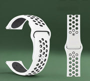 22mm Silicone Sport Watch Strap – White Black