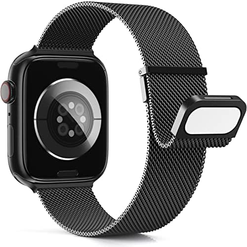 Apple Watch 38mm 40mm 41mm Series 10 42mm Series 11 42mm Magnetic Milanese Strap - Black
