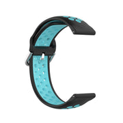 22mm Silicone Sport Watch Strap – Black Lake Blue