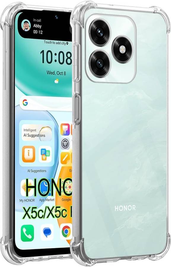 Honor X5C / X5C Plus Clear Anti Shock Case – Four Corner Bumper Silicone Cover