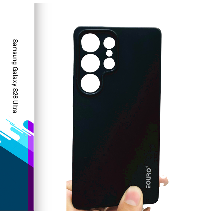 Black Eouro soft silicone cover for Samsung S26 Ultra S26 Plus Samsung S26