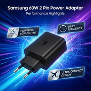 Samsung 60W Super Fast Charger 3.0 NFC (Adaptor Only) – Note 20 Ultra S21 Ultra S22 Ultra S23 Ultra, S24 Ultra, S25 Ultra, S26 Ultra, Galaxy Book
