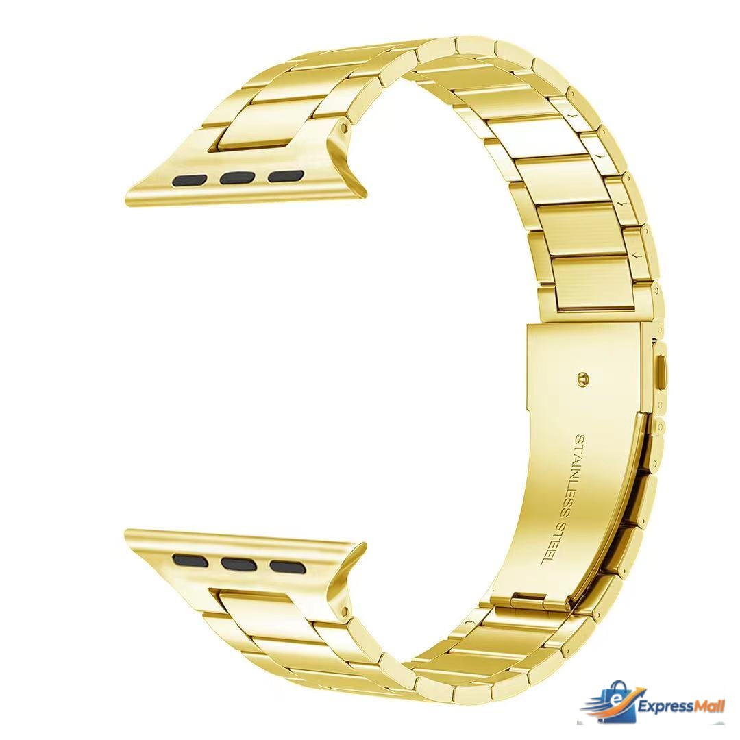 Apple Watch Stainless Steel One-Piece Wristband Strap – Golden | 42mm 44mm 45mm 49mm (Ultra / Ultra 2)