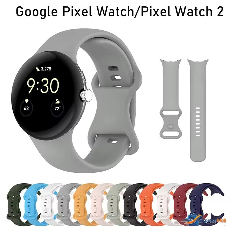 Google Pixel Watch 1 & Pixel Watch 2 Sports Silicone Watch Band Strap - Soft, Sweat-Resistant Fitness