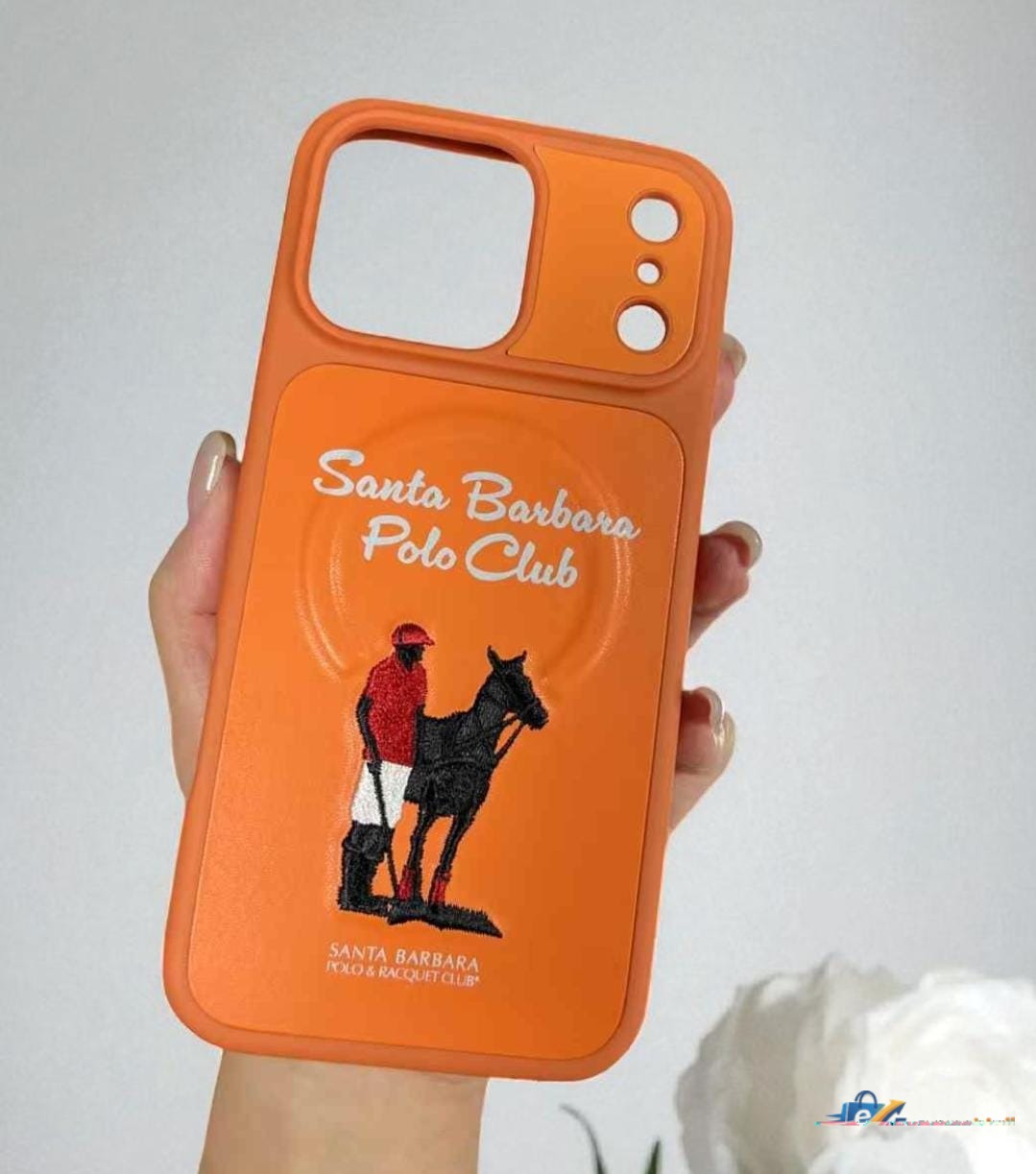 iPhone 17 Pro Max Santa Barbara Polo Leather Magsafe Case Questa Series Orange